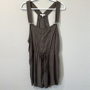 Honey Punch Olive Green Short Overalls